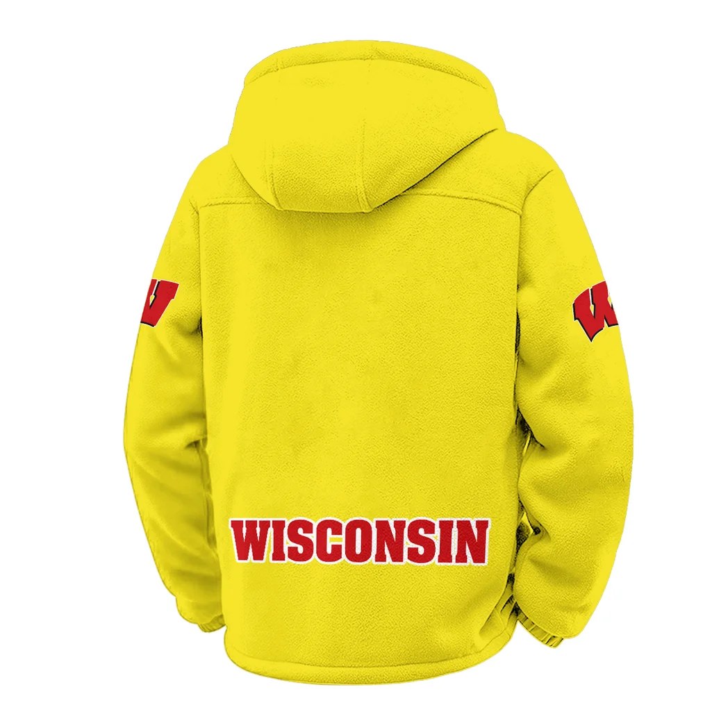 The Badger Nation Winter Fleece Jacket, Luxe Microfleece Pullover HVN1449WB - Yellow - Image 3