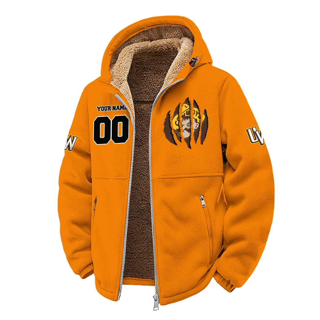 The Wyoming Power Winter Fleece Jacket, Anti-Pill Thermal Fleece HVN1449WC - Orange - Image 2