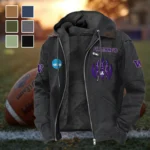 The Husky Nation Flannel Hoodie, Bold Supporter Flannel Hoodie HVN1449WH - Black