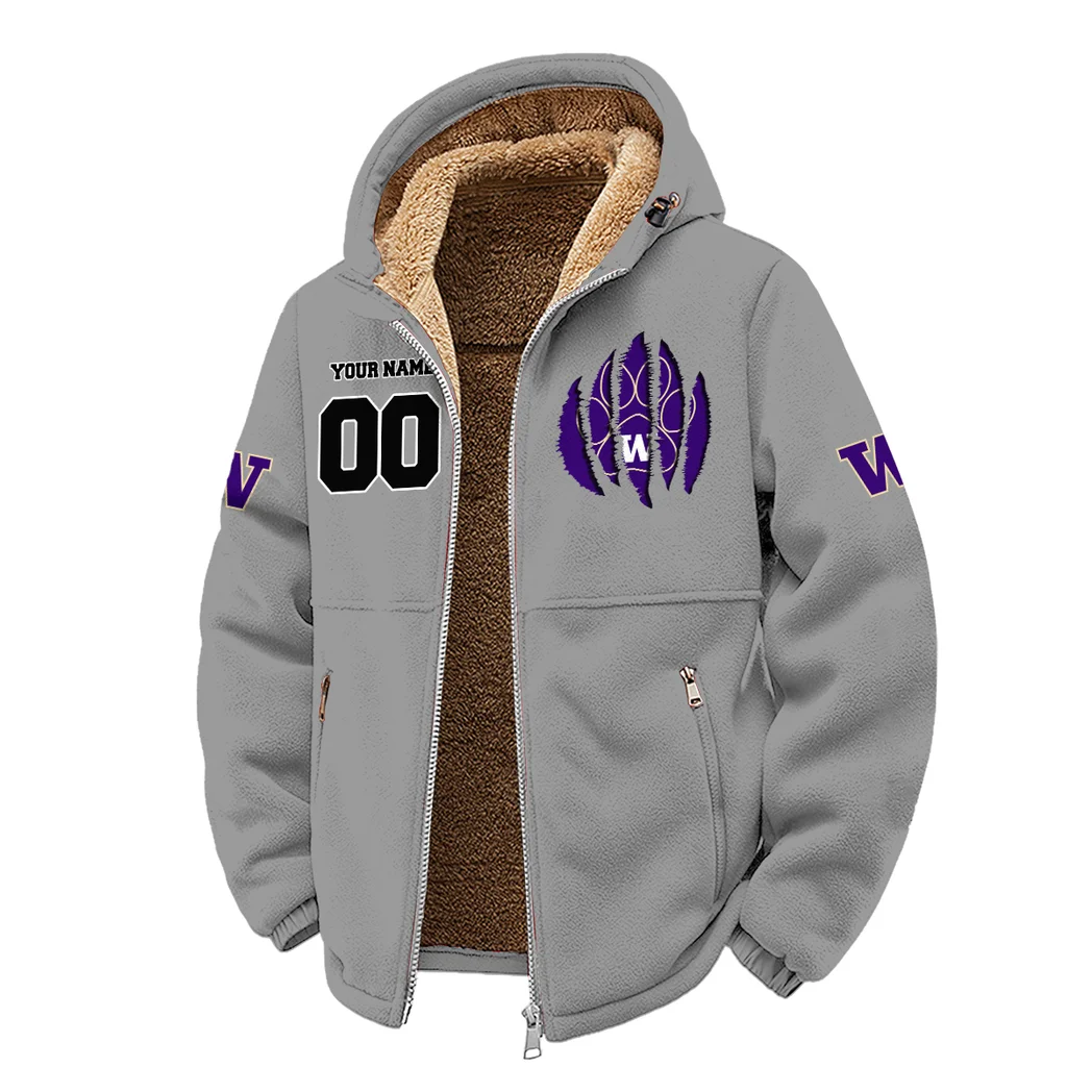 The Husky Nation Winter Fleece Jacket, Arctic Expedition Fleece HVN1449WH - Grey - Image 2
