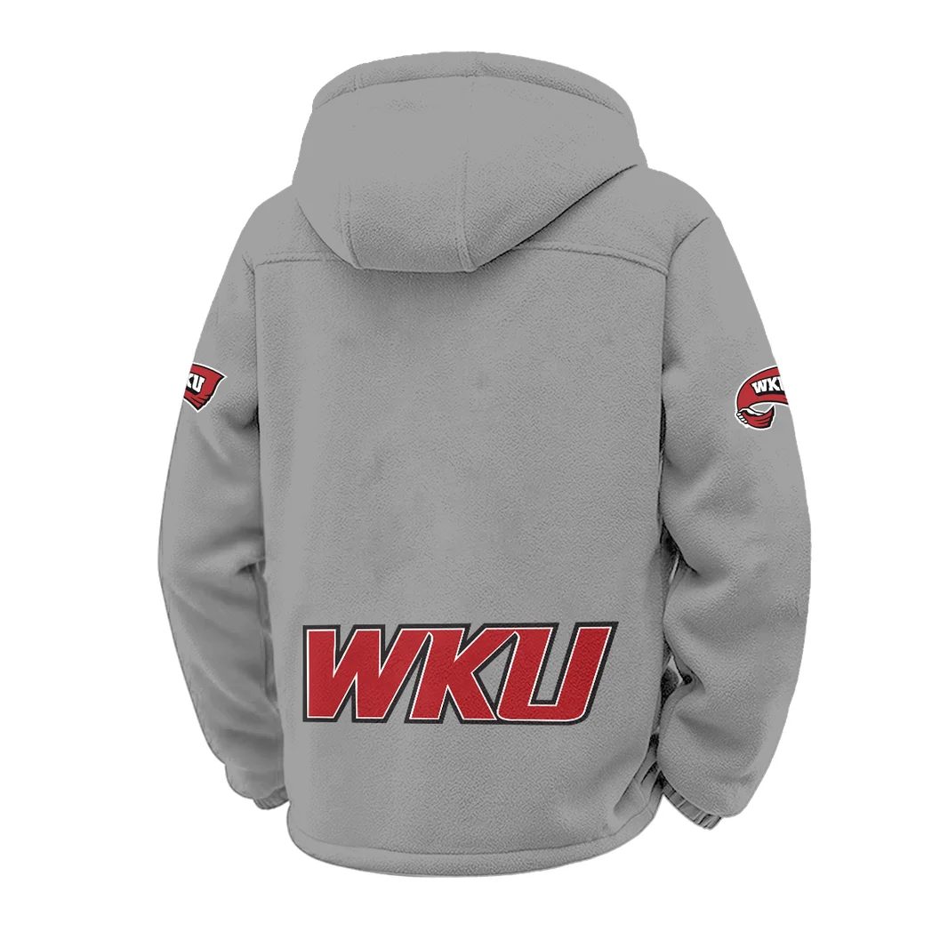 The WKU Elite Winter Fleece Jacket, Extreme Cold Fleece Coat HVN1449WK - Grey - Image 3