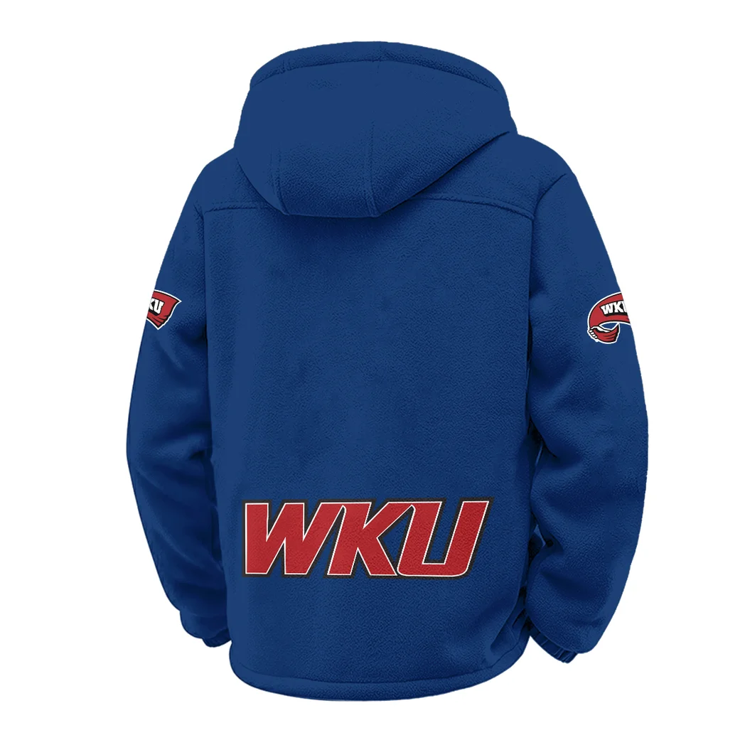 The WKU Elite Winter Fleece Jacket, Extreme Cold Fleece Coat HVN1449WK - Navy - Image 3