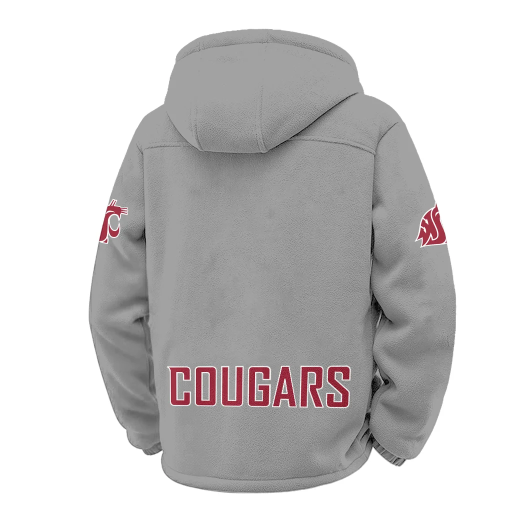 The WSU Force Winter Fleece Jacket, Insulated Sport Hoody HVN1449WS - Grey - Image 3
