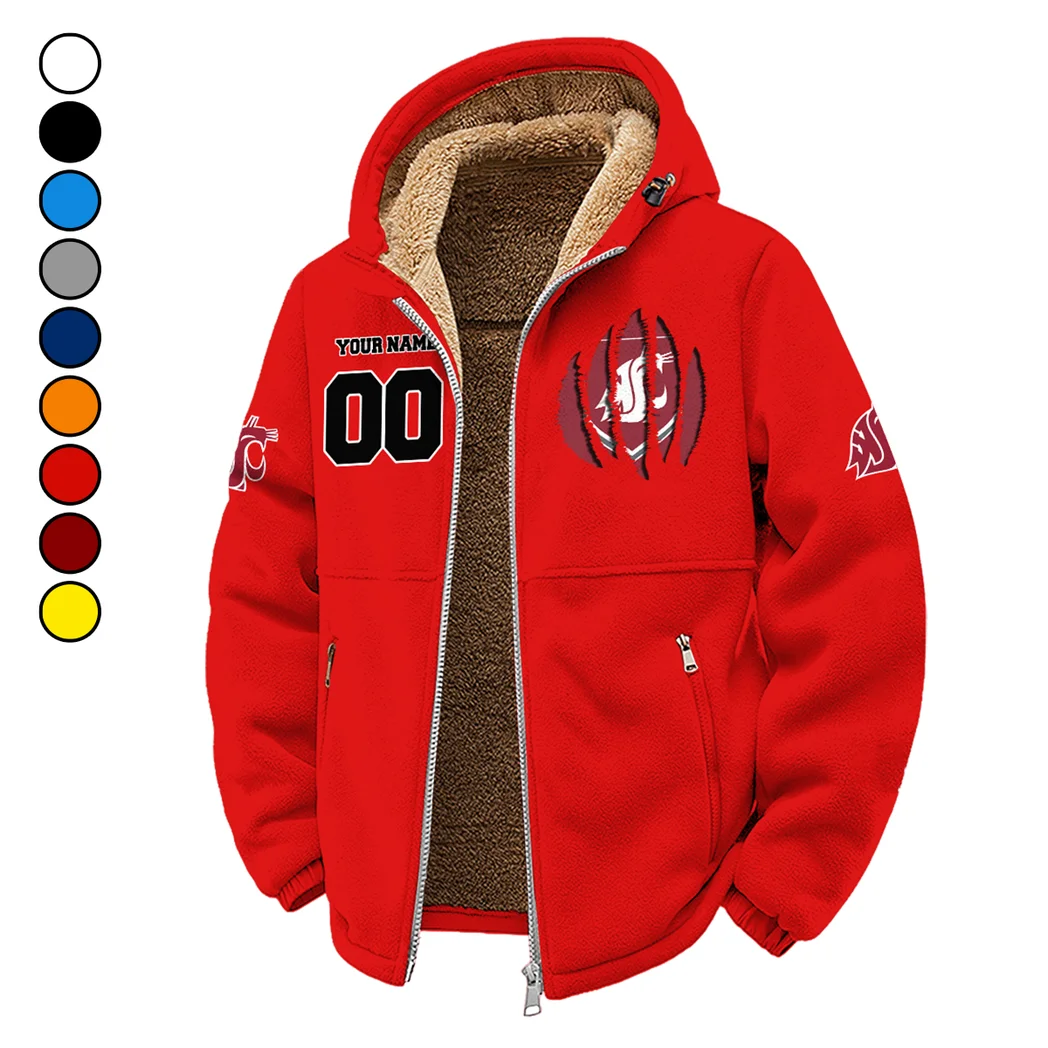 The WSU Force Winter Fleece Jacket, Insulated Sport Hoody HVN1449WS - red