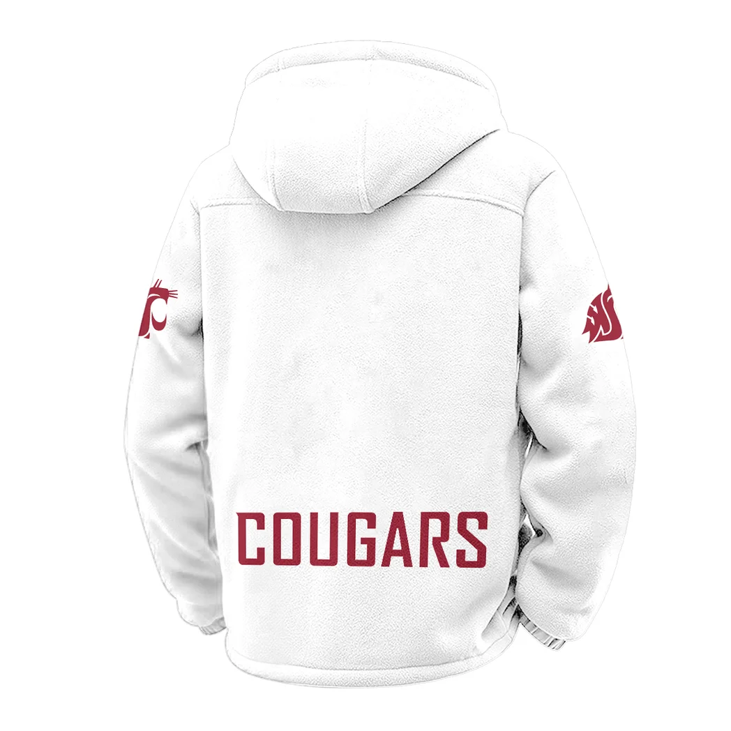 The WSU Force Winter Fleece Jacket, Insulated Sport Hoody HVN1449WS - White - Image 3