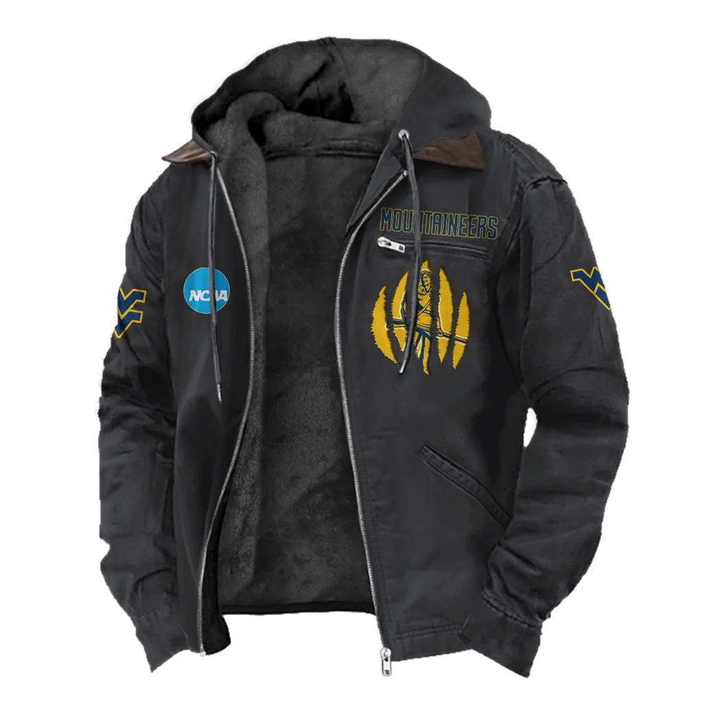 The WVU Power Flannel Hoodie, Loyal Supporter Sport Hoodie HVN1449WV - Black - Image 2