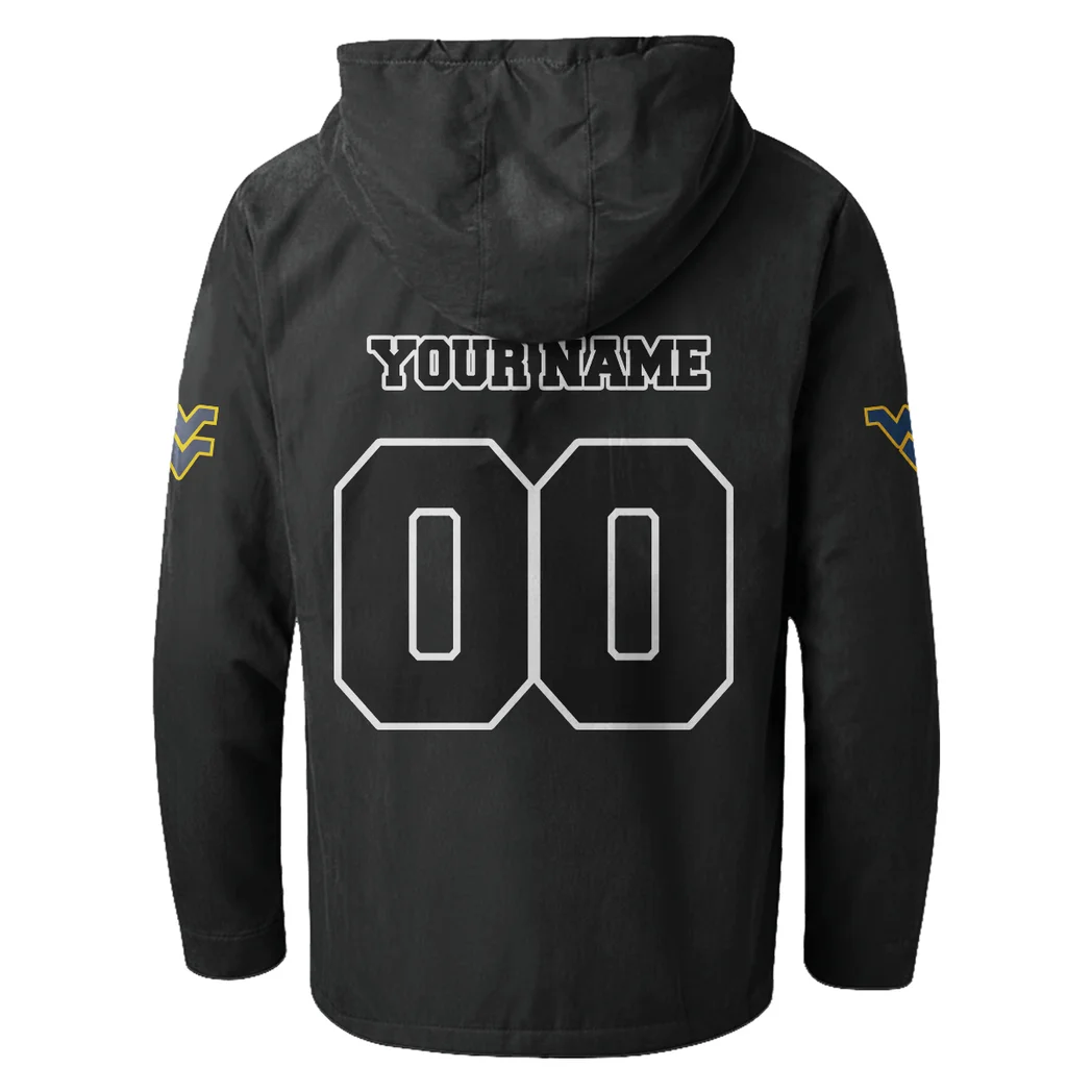 The WVU Power Flannel Hoodie, Loyal Supporter Sport Hoodie HVN1449WV - Black - Image 3