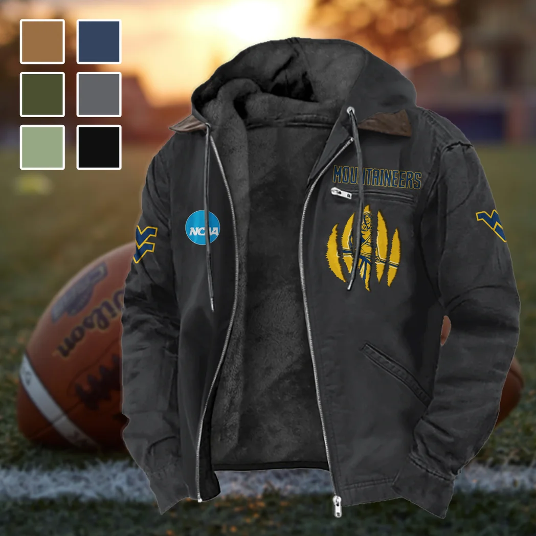 The WVU Power Flannel Hoodie, Loyal Supporter Sport Hoodie HVN1449WV - Black