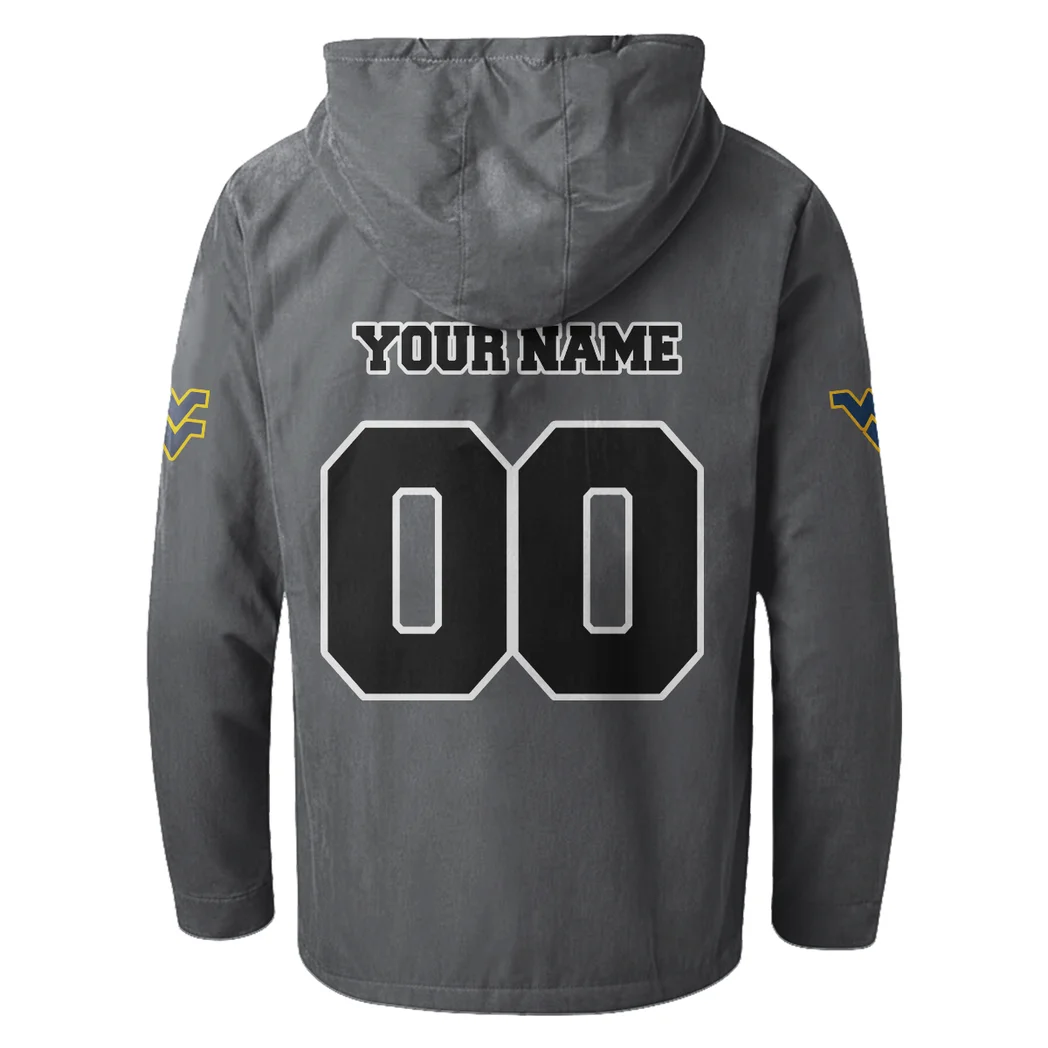 The WVU Power Flannel Hoodie, Loyal Supporter Sport Hoodie HVN1449WV - Gray - Image 3