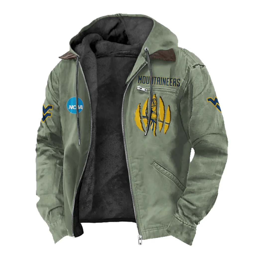 The WVU Power Flannel Hoodie, Loyal Supporter Sport Hoodie HVN1449WV - Light Green - Image 2
