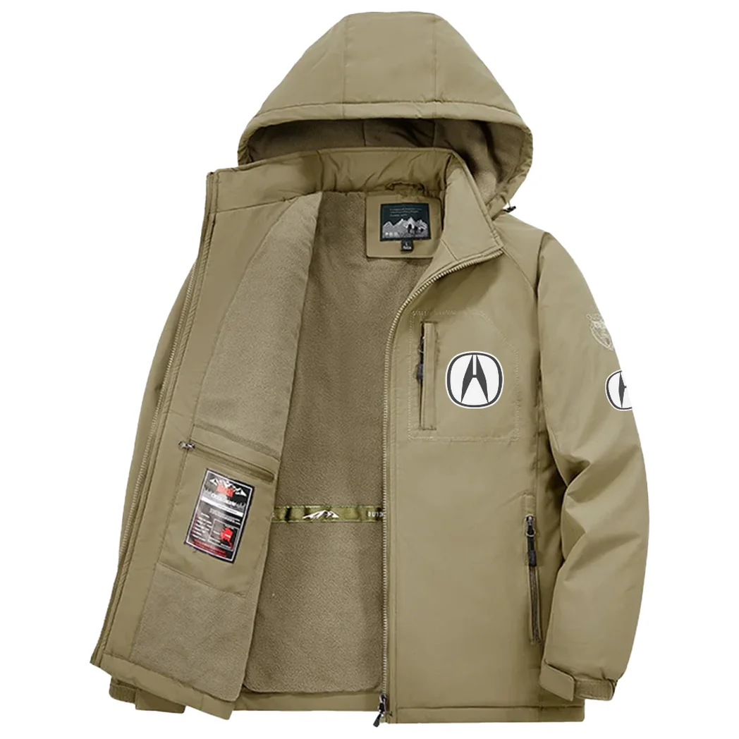 Premium Sedan Fleece Windbreaker Jacket, Thermal Wind-Stop Jacket HVN1450AC - Khaki - Image 3
