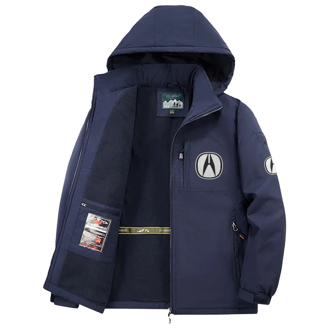 Premium Sedan Fleece Windbreaker Jacket, Thermal Wind-Stop Jacket HVN1450AC - Navy - Image 3