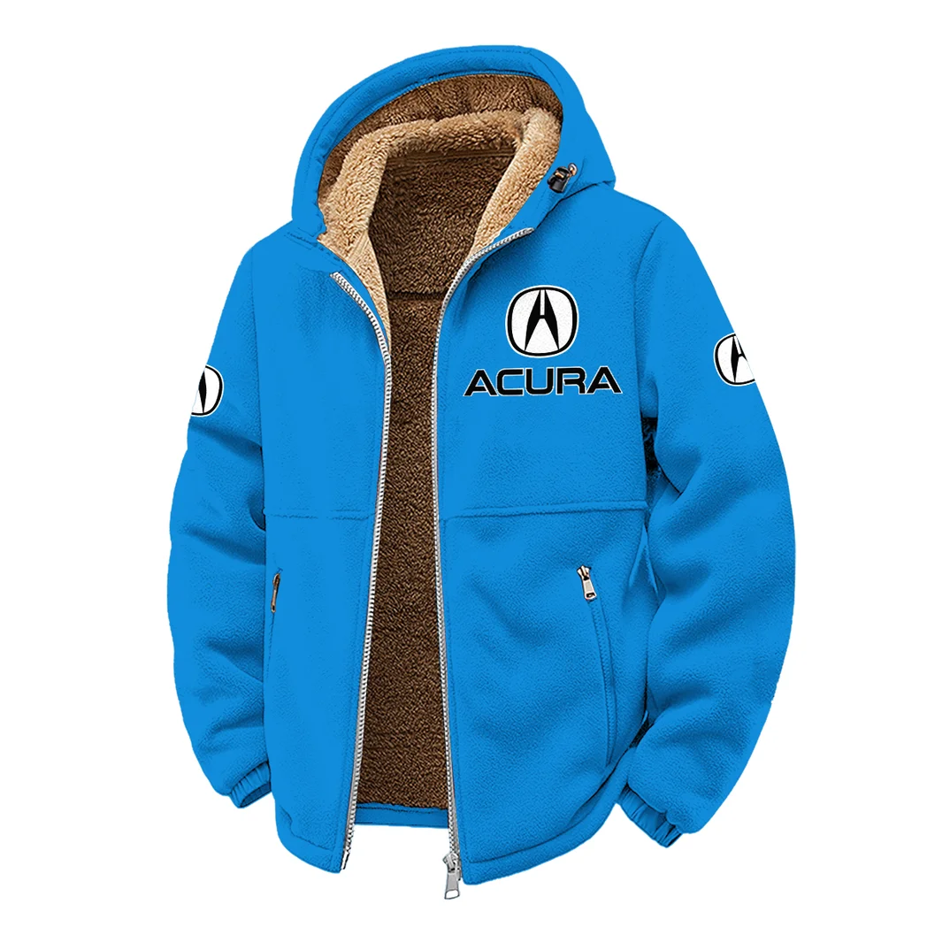 Premium Sedan Winter Fleece Jacket, Thermal Winter Fleece HVN1450AC - Cyan - Image 2