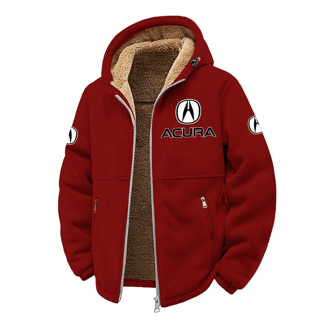 Premium Sedan Winter Fleece Jacket, Thermal Winter Fleece HVN1450AC - Wine - Image 2