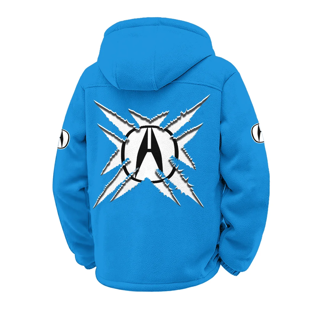 Premium Sedan Winter Fleece Jacket, Thermal Winter Fleece HVN1450AC - Cyan - Image 3