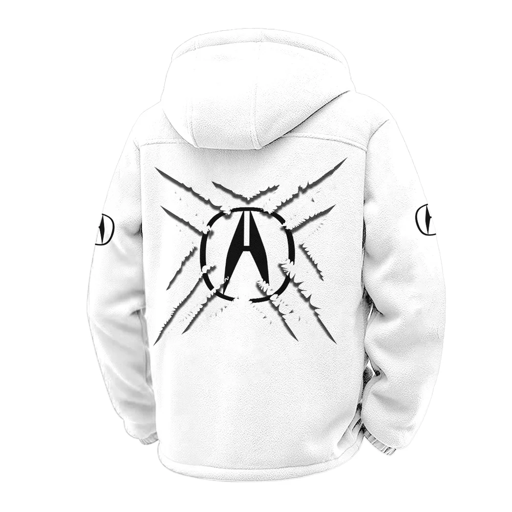 Premium Sedan Winter Fleece Jacket, Thermal Winter Fleece HVN1450AC - White - Image 3