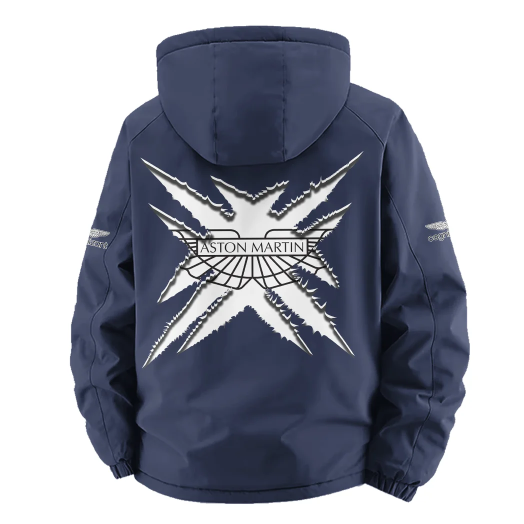 Luxury Supercar Fleece Windbreaker Jacket, Insulated Windbreaker Fleece HVN1450AM - Navy - Image 4