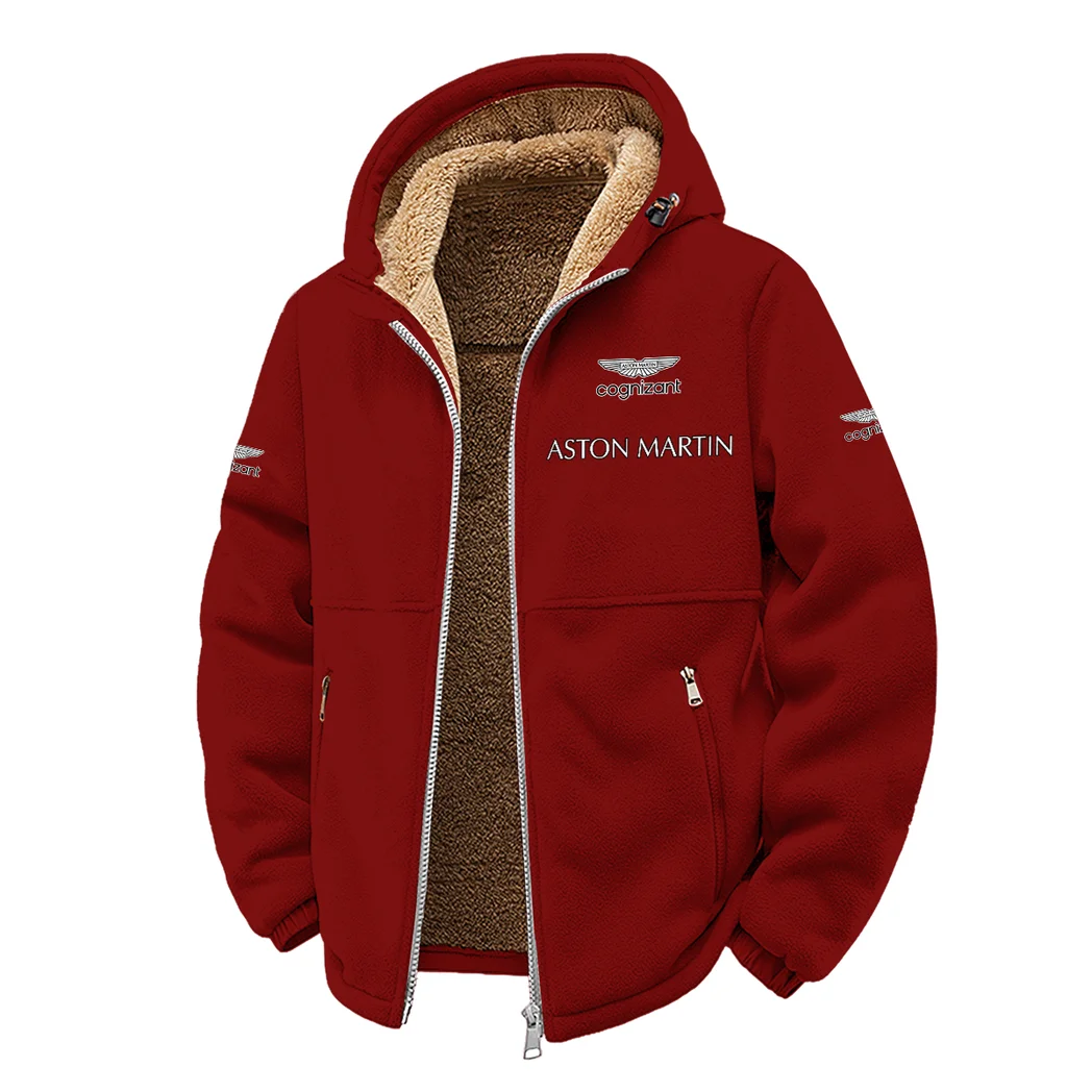 Luxury Supercar Winter Fleece Jacket, Arctic Expedition Fleece HVN1450AM - Wine - Image 2