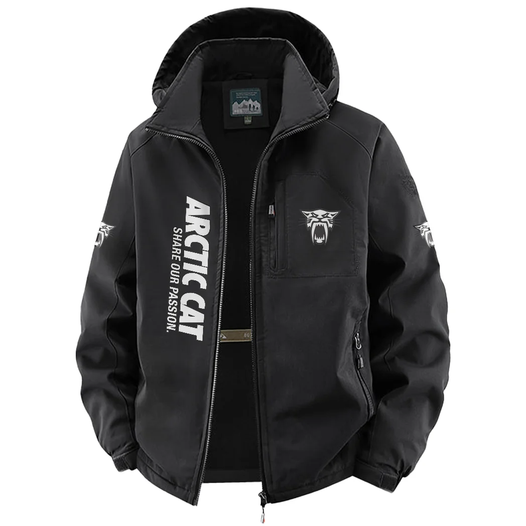 Snowmobile Brand Fleece Windbreaker Jacket, All-Weather Fleece Shield HVN1450AR - Black - Image 2