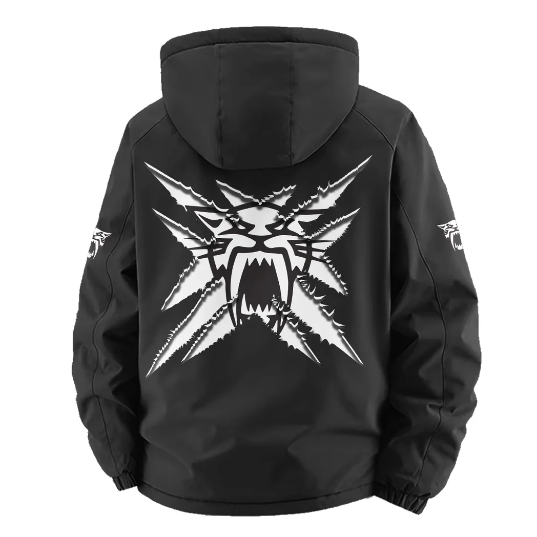 Snowmobile Brand Fleece Windbreaker Jacket, All-Weather Fleece Shield HVN1450AR - Black - Image 4