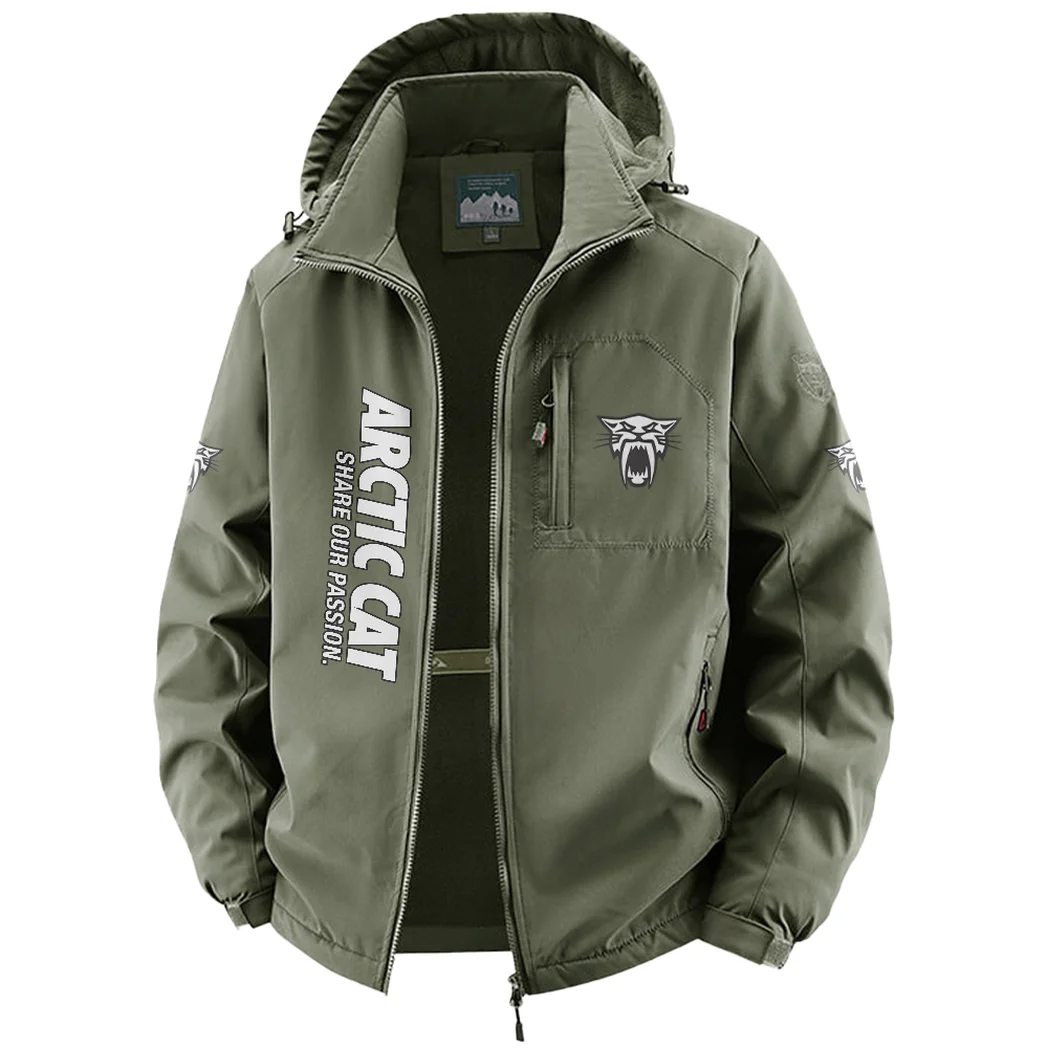 Snowmobile Brand Fleece Windbreaker Jacket, All-Weather Fleece Shield HVN1450AR - Green - Image 2