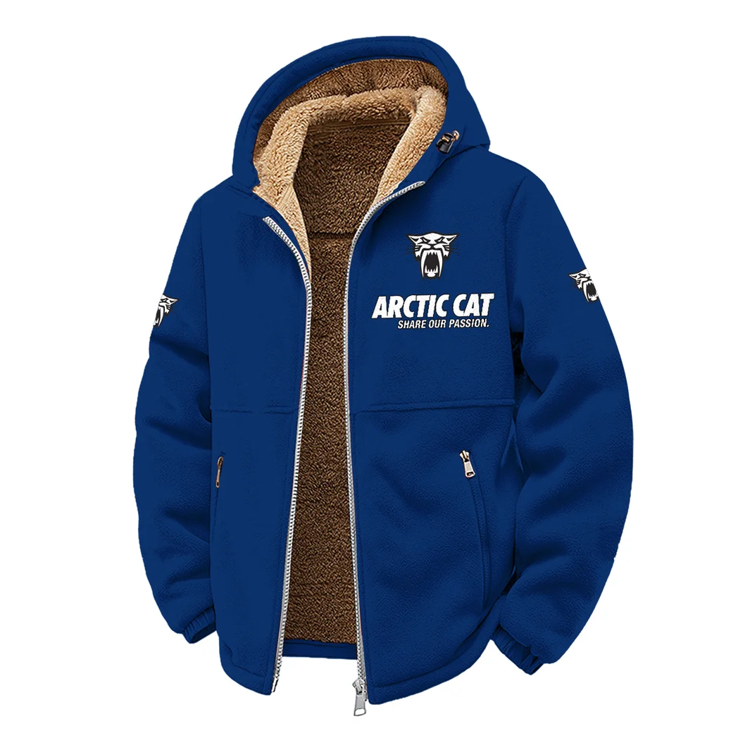 Snowmobile Brand Winter Fleece Jacket, Extreme Cold Fleece Coat HVN1450AR - Navy - Image 2