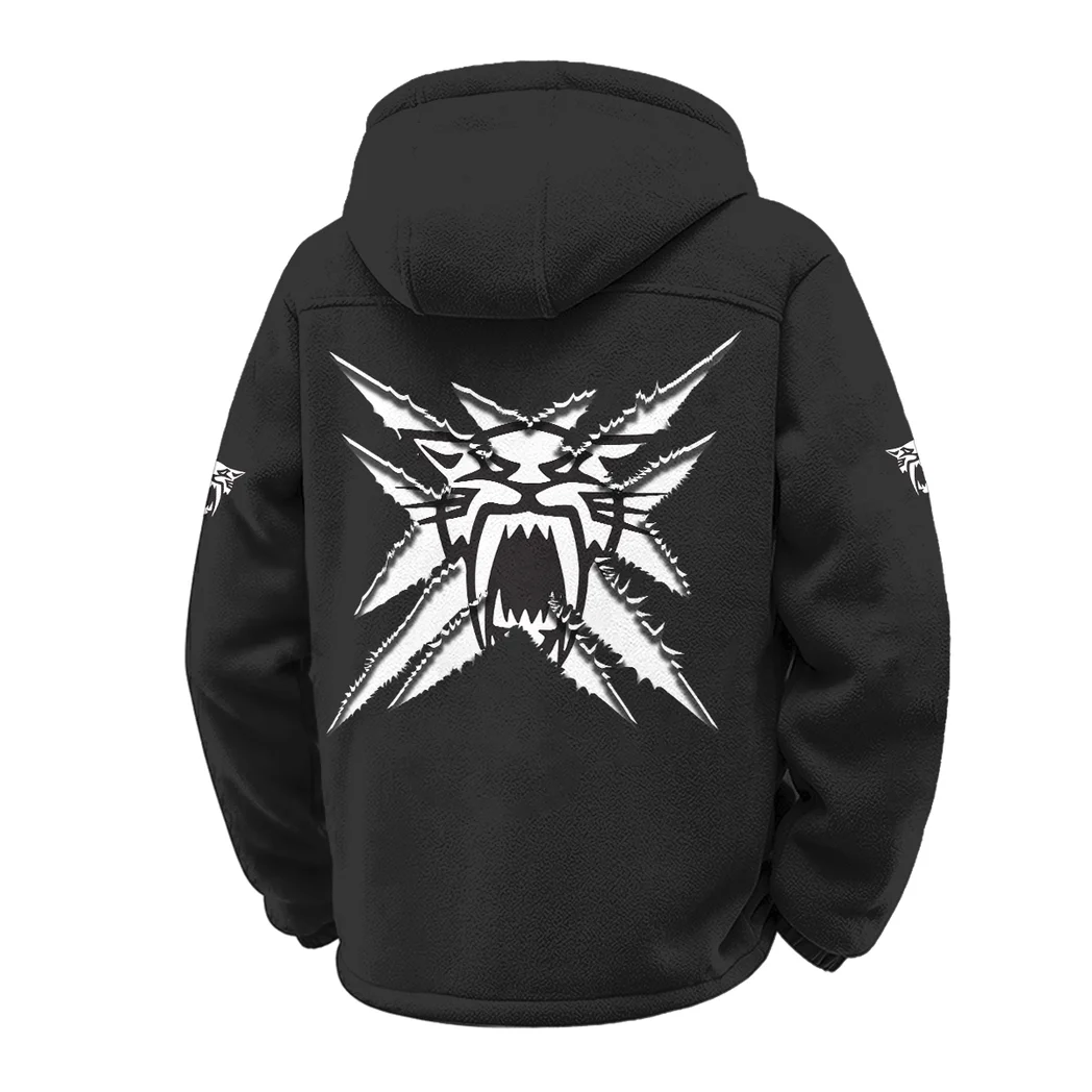Snowmobile Brand Winter Fleece Jacket, Extreme Cold Fleece Coat HVN1450AR - Black - Image 3
