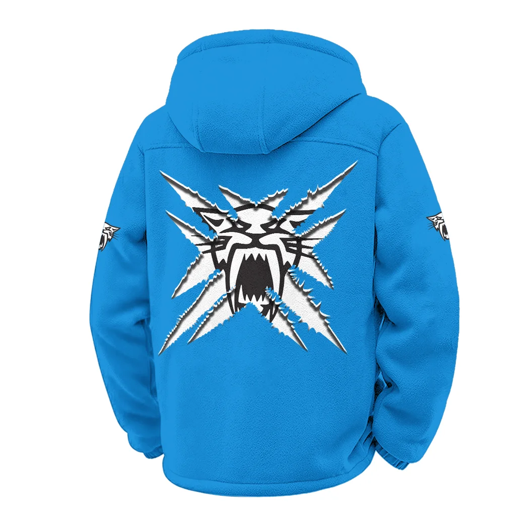 Snowmobile Brand Winter Fleece Jacket, Extreme Cold Fleece Coat HVN1450AR - Cyan - Image 3
