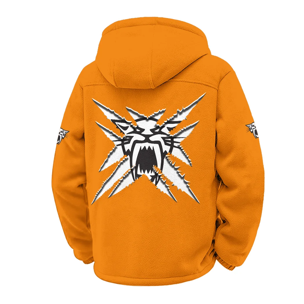 Snowmobile Brand Winter Fleece Jacket, Extreme Cold Fleece Coat HVN1450AR - Orange - Image 3