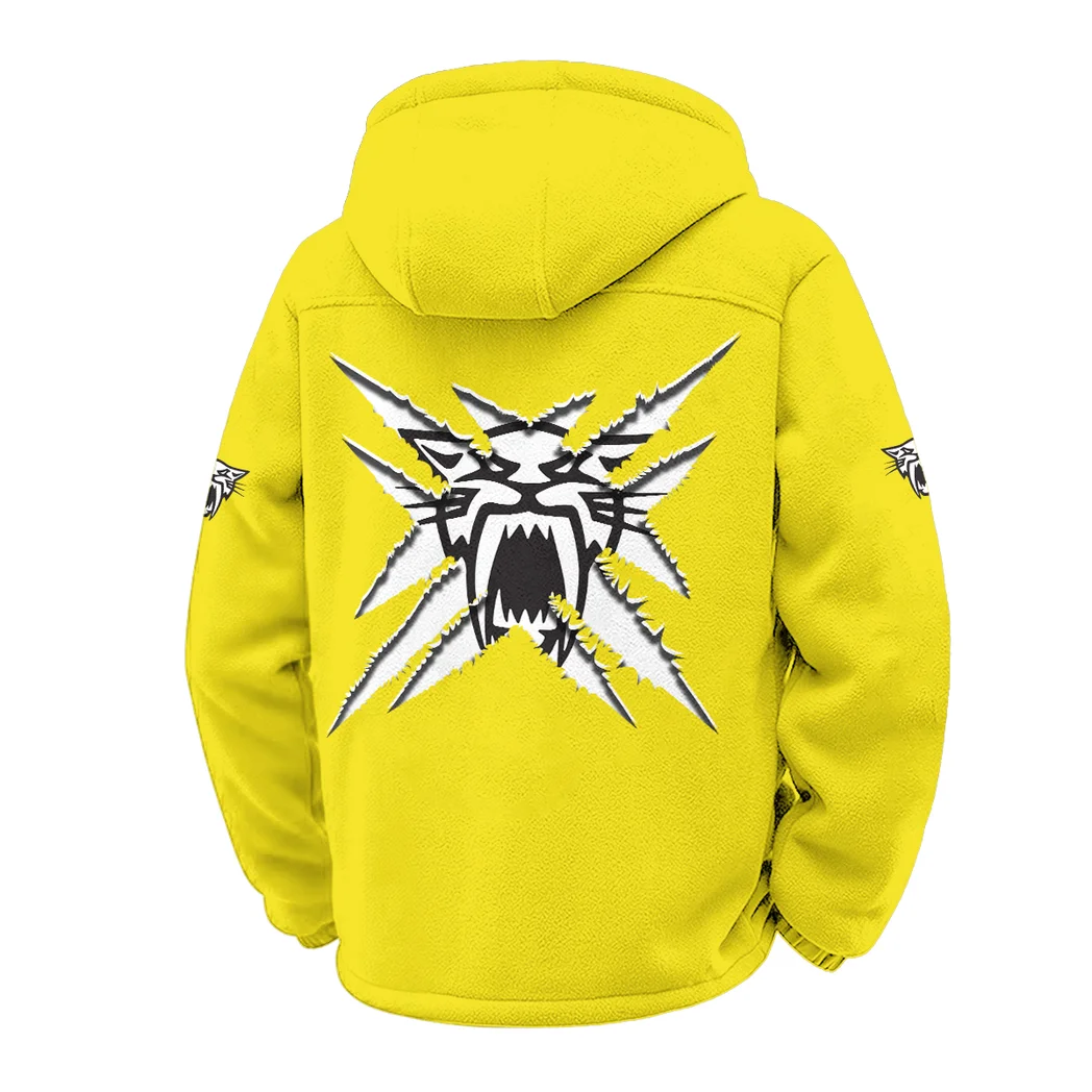 Snowmobile Brand Winter Fleece Jacket, Extreme Cold Fleece Coat HVN1450AR - Yellow - Image 3