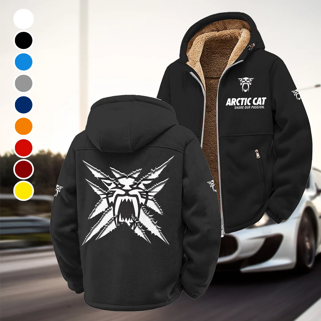 Snowmobile Brand Winter Fleece Jacket, Extreme Cold Fleece Coat HVN1450AR - Black