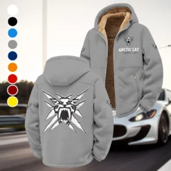 Snowmobile Brand Winter Fleece Jacket, Extreme Cold Fleece Coat HVN1450AR - Grey