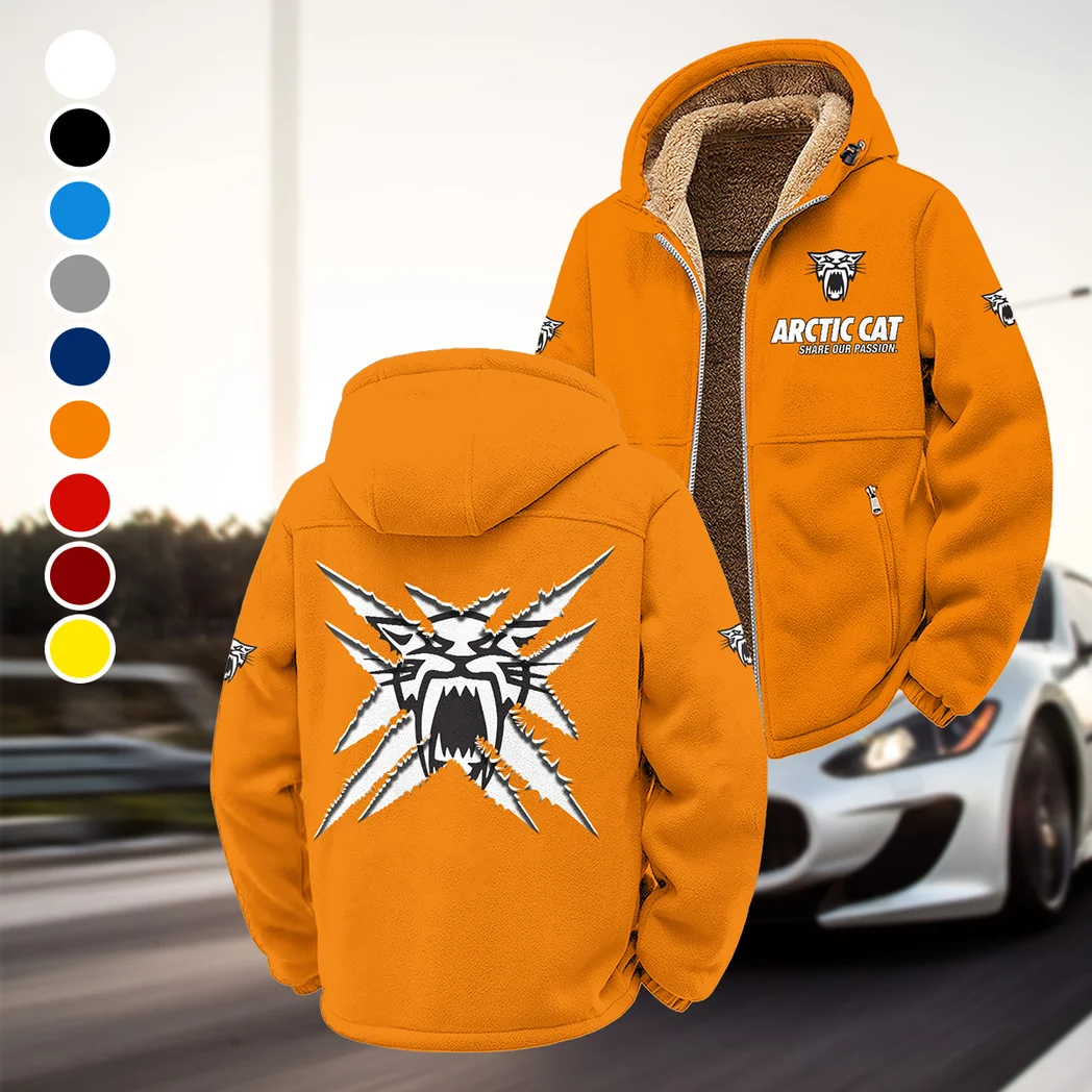 Snowmobile Brand Winter Fleece Jacket, Extreme Cold Fleece Coat HVN1450AR - Orange