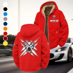 Snowmobile Brand Winter Fleece Jacket, Extreme Cold Fleece Coat HVN1450AR - Red