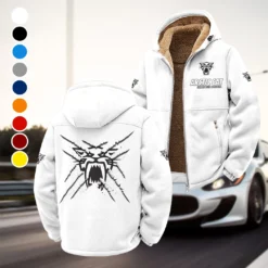 Snowmobile Brand Winter Fleece Jacket, Extreme Cold Fleece Coat HVN1450AR - White