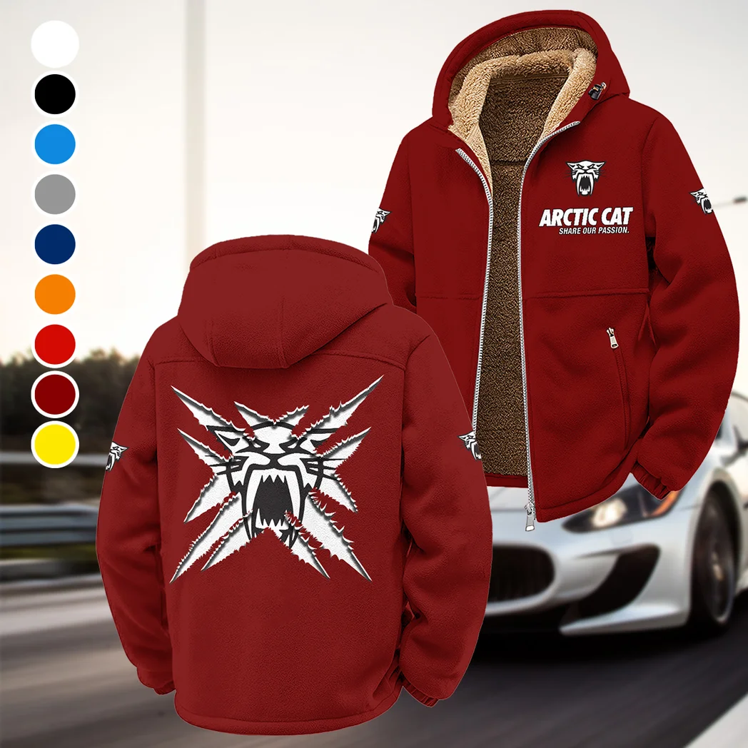 Snowmobile Brand Winter Fleece Jacket, Extreme Cold Fleece Coat HVN1450AR - Wine