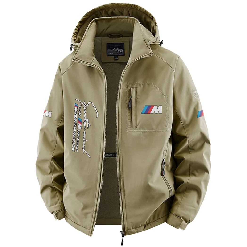 Competition Car Fleece Windbreaker Jacket, Core-Warmth Windbreaker HVN1450BM - Khaki - Image 2