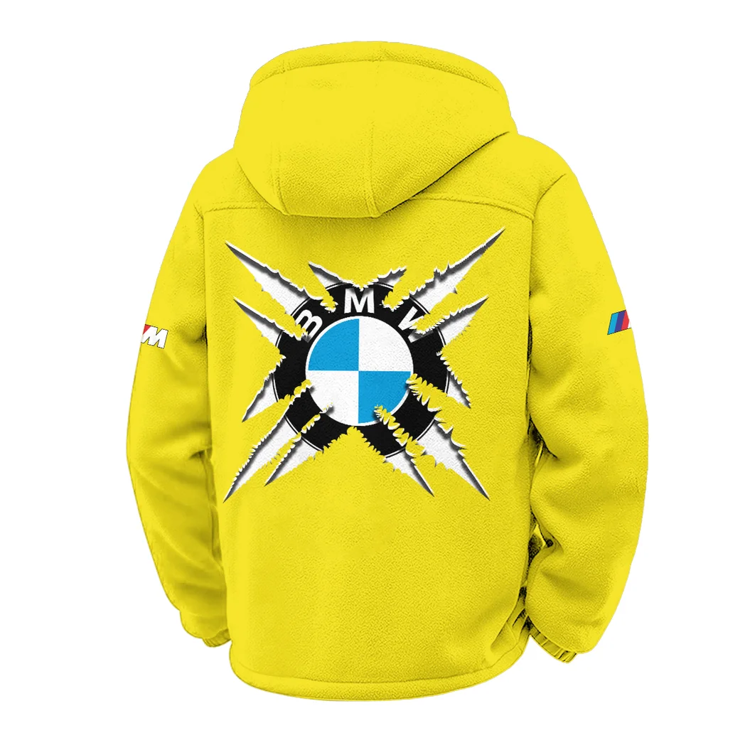 Competition Car Winter Fleece Jacket, Insulated Sport Hoody HVN1450BM - Yellow - Image 3