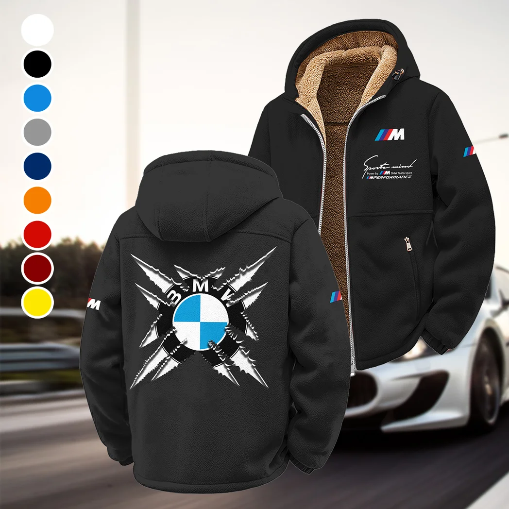 Competition Car Winter Fleece Jacket, Insulated Sport Hoody HVN1450BM - Black