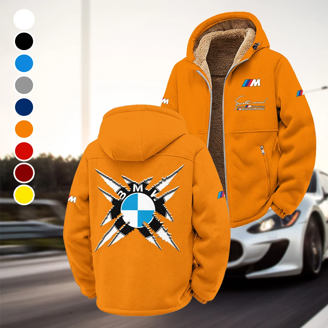 Competition Car Winter Fleece Jacket, Insulated Sport Hoody HVN1450BM - Orange
