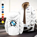 Competition Car Winter Fleece Jacket, Insulated Sport Hoody HVN1450BM - White
