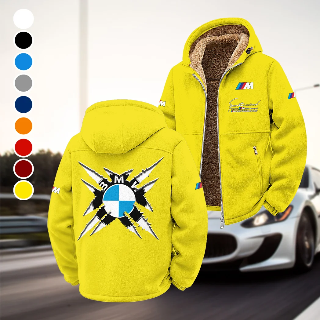 Competition Car Winter Fleece Jacket, Insulated Sport Hoody HVN1450BM - Yellow