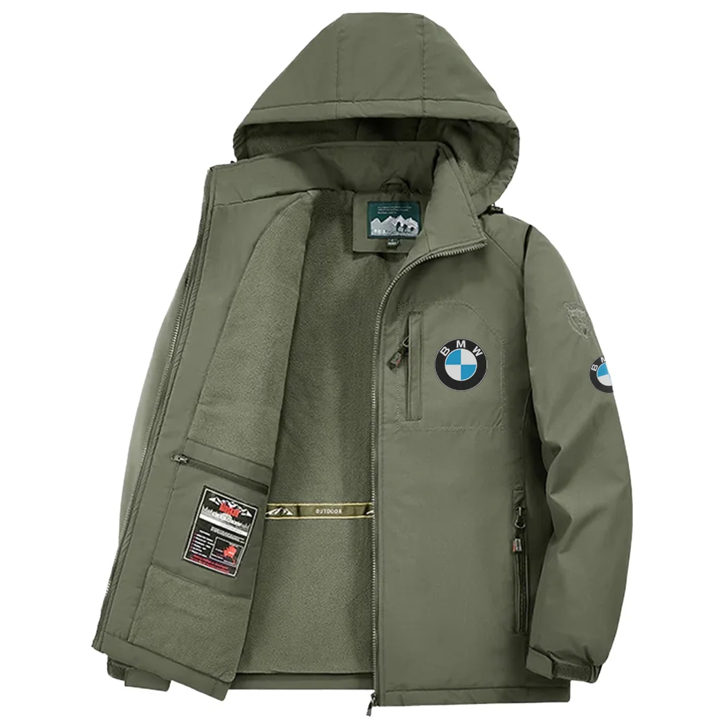 High-Speed Car Fleece Windbreaker Jacket, Windproof Fleece Hybrid HVN1450BM - Green - Image 3