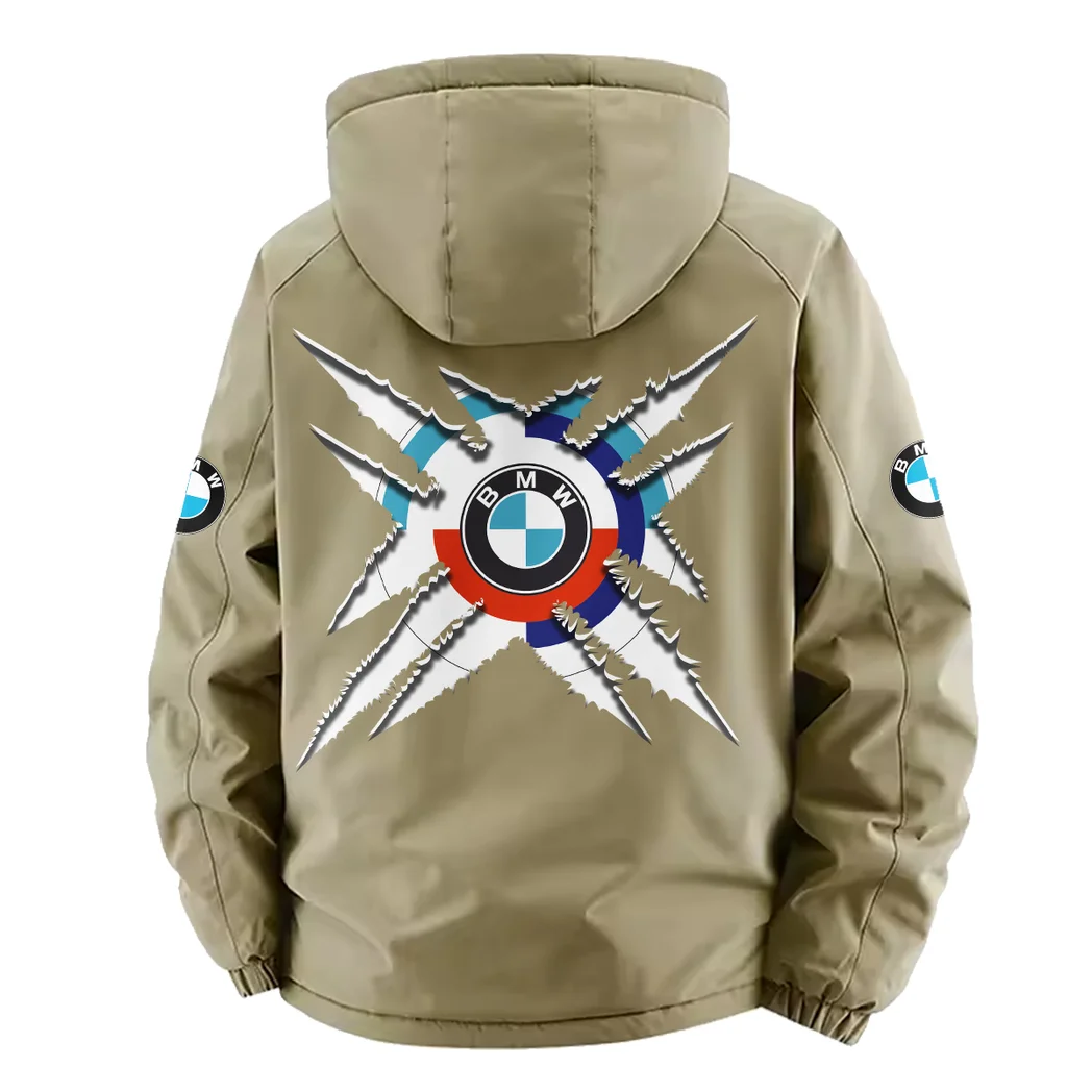 High-Speed Car Fleece Windbreaker Jacket, Windproof Fleece Hybrid HVN1450BM - Khaki - Image 4