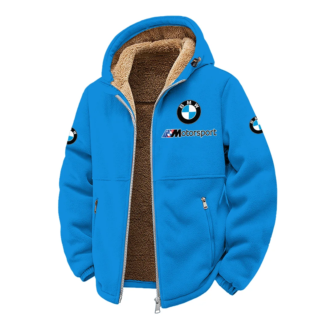 High-Speed Car Winter Fleece Jacket, Sub-Zero Fleece Jacket HVN1450BM - Cyan - Image 2