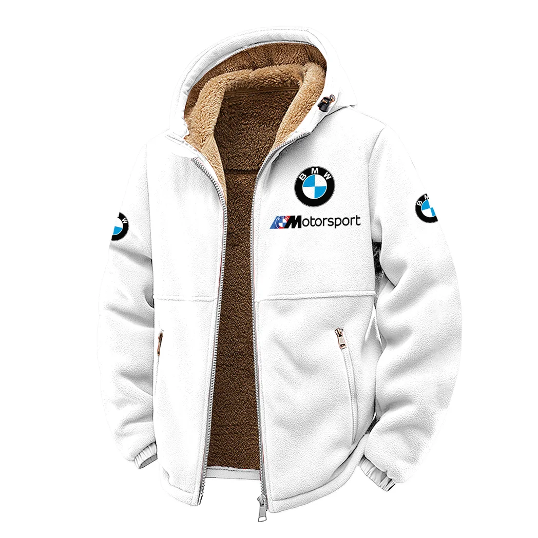 High-Speed Car Winter Fleece Jacket, Sub-Zero Fleece Jacket HVN1450BM - White - Image 2