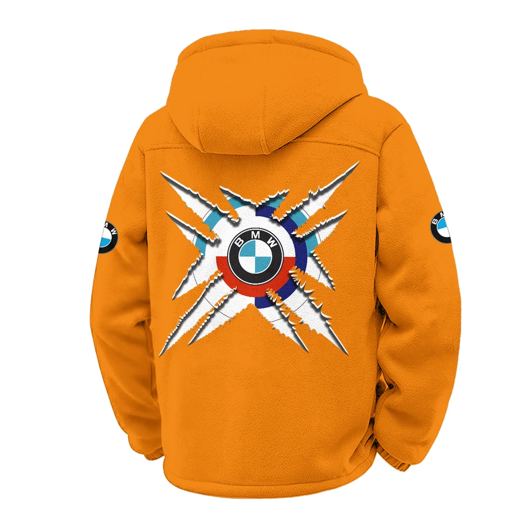 High-Speed Car Winter Fleece Jacket, Sub-Zero Fleece Jacket HVN1450BM - Orange - Image 3
