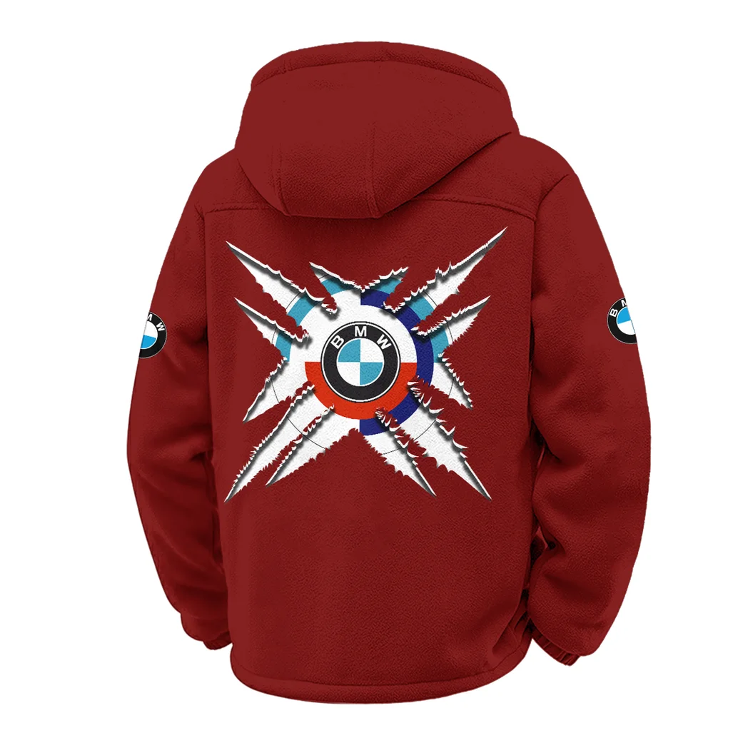 High-Speed Car Winter Fleece Jacket, Sub-Zero Fleece Jacket HVN1450BM - Wine - Image 3
