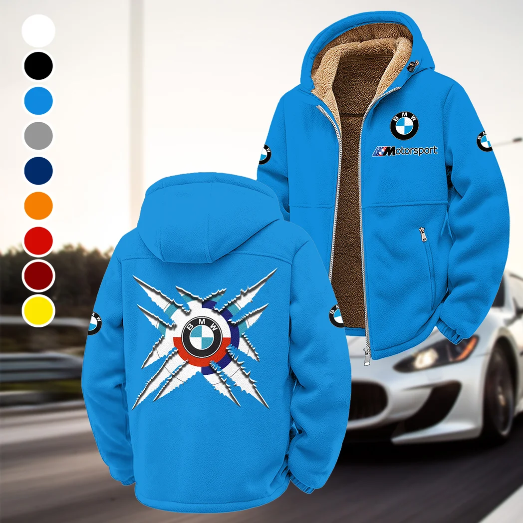 High-Speed Car Winter Fleece Jacket, Sub-Zero Fleece Jacket HVN1450BM - Cyan