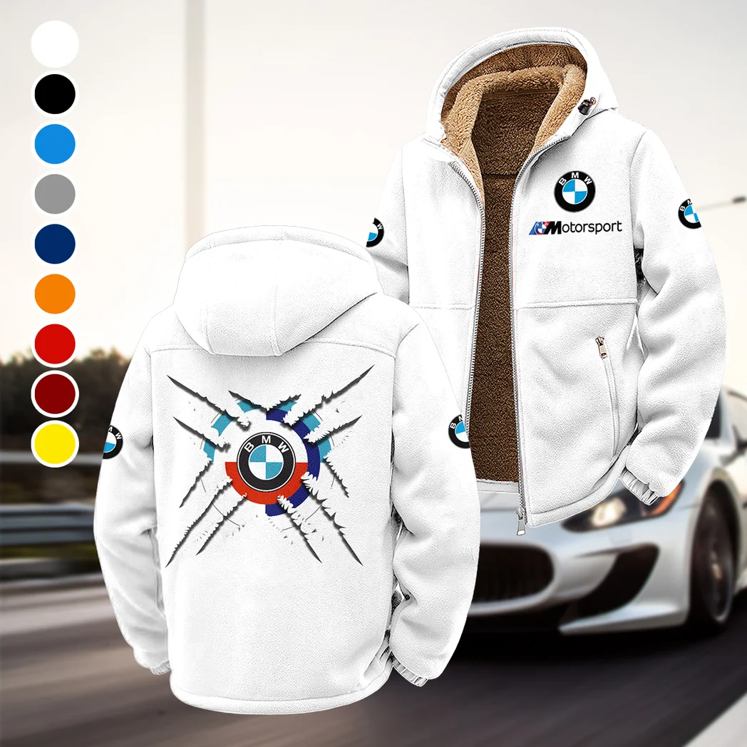 High-Speed Car Winter Fleece Jacket, Sub-Zero Fleece Jacket HVN1450BM - White